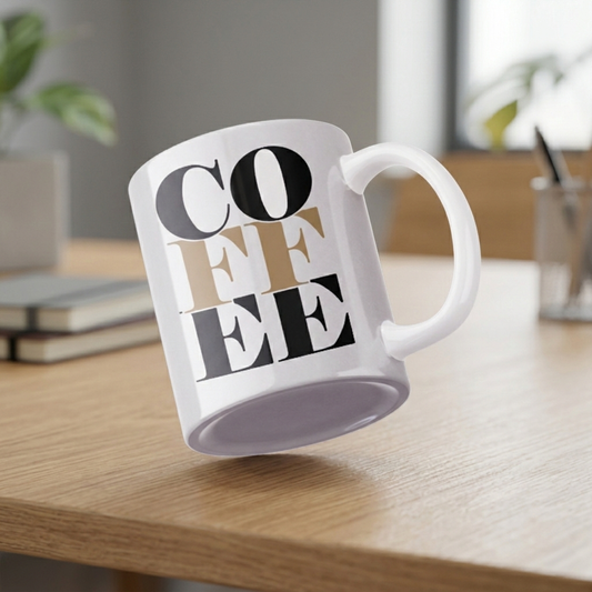 Coffee Typography Baskılı Kupa | Modern Tasarım