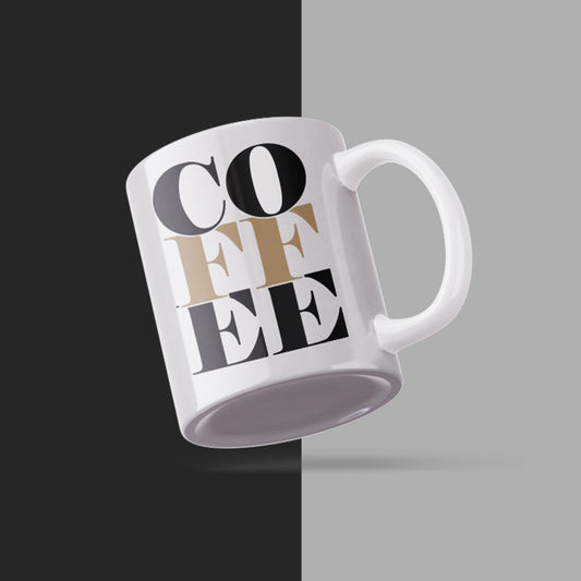 Coffee Typography Baskılı Kupa | Modern Tasarım